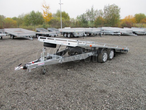 Přívěs pro převoz aut sklopné plato ALU - AD 3,5T 4,50x2,09