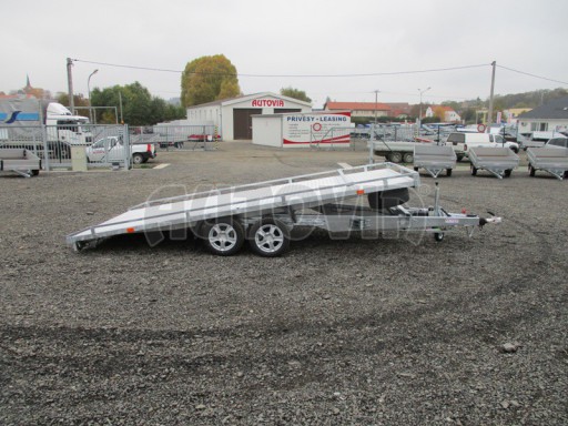 Přívěs pro převoz aut sklopné plato ALU - AD 3,5T 4,50x2,09