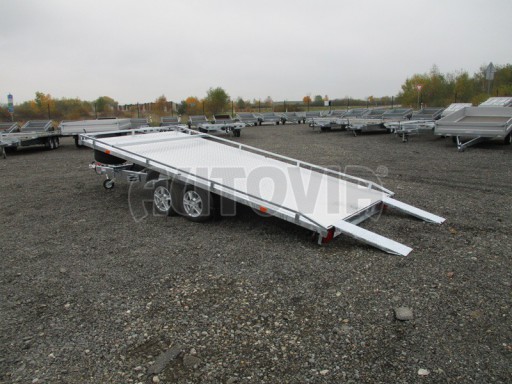 Přívěs pro převoz aut sklopné plato ALU - AD 3,5T 4,50x2,09
