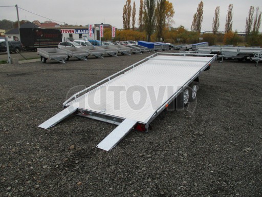 Přívěs pro převoz aut sklopné plato ALU - AD 3,5T 4,50x2,09