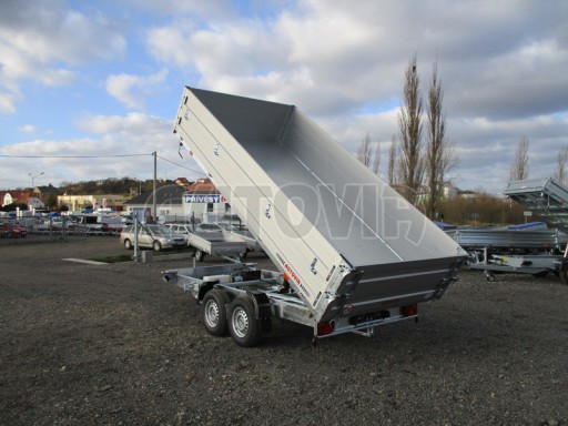 Skladový třístranný sklápěč PHT 3,5T 4,18x2,10/0,70 nástavba bočnic v elektrice