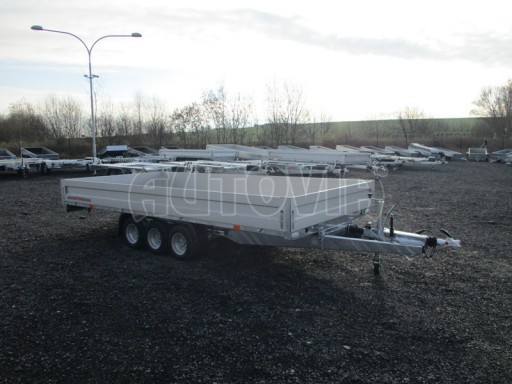 Sklápěcí přívěs na auta AD 3,5T B3 4,50x2,09/2,0m  valník 1350