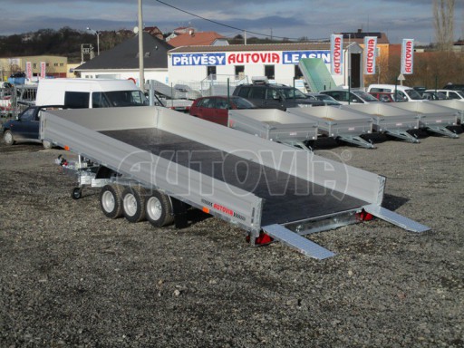 Sklápěcí přívěs na auta AD 3,5T B3 4,50x2,09/2,0m  valník 1350