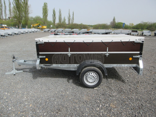Sklopný PROFI přívěs s nástavbou ZV 26 N1 skl. 2,50x1,30/0,70 POČ M, plachta