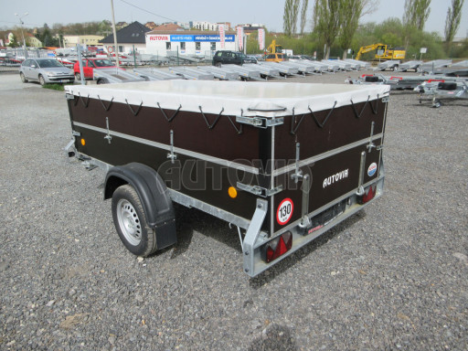 Sklopný PROFI přívěs s nástavbou ZV 26 N1 skl. 2,50x1,30/0,70 POČ M, plachta