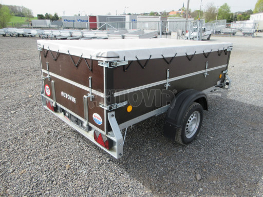 Sklopný PROFI přívěs s nástavbou ZV 26 N1 skl. 2,50x1,30/0,70 POČ M, plachta