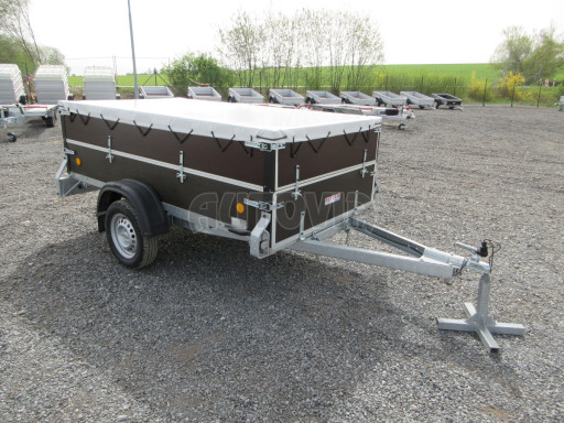 Sklopný PROFI přívěs s nástavbou ZV 26 N1 skl. 2,50x1,30/0,70 POČ M, plachta