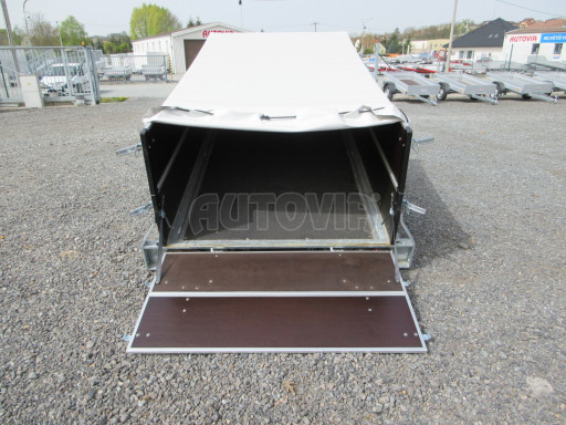 Sklopný PROFI přívěs s nástavbou ZV 26 N1 skl. 2,50x1,30/0,70 POČ M, plachta