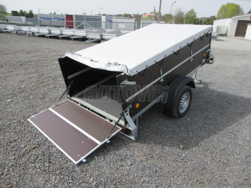 Sklopný PROFI přívěs s nástavbou ZV 26 N1 skl. 2,50x1,30/0,70 POČ M, plachta