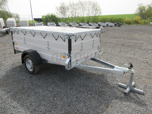 PROFI hliníkový přívěsný vozík za osobní auto ZV 26 ALU N1 2,50x1,25/0,70 POČ, nástavba, plachta č.8
