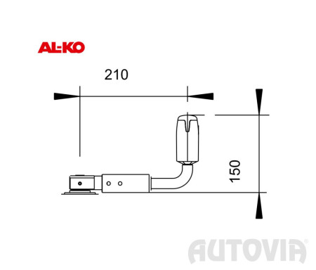 Náhradní klička sklopná k opěrnému kolečku AL-KO 260x65 č.1