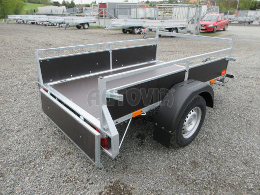 Nebrzděný jednoosý přívěs VA 750kg 2,06x1,27/0,30 zesílená náprava č.14