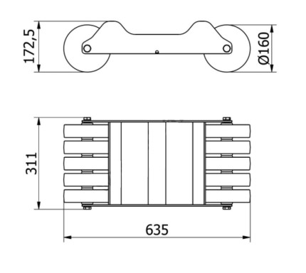 Pojezd na automobil(vozík pod kola) polyamidová kolečka č.2