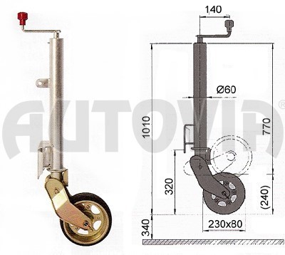 Kolečko opěrné  automat. AL-KO 60 230x80 500/300 kg č.1