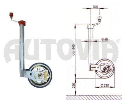 Kolečko opěrné AL-KO Premium 230x80 300/180 kg s ukazatelem zatížení č.2