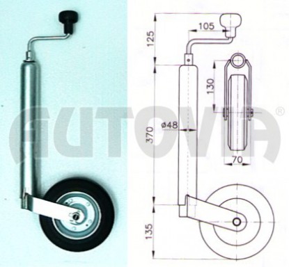 Kolečko opěrné WW ST 48/200 VB (ocelový disk) 150 kg č.2