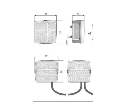 Svítilna sdružená Wesem malá LT4 L/P-BL/BR/KO č.2