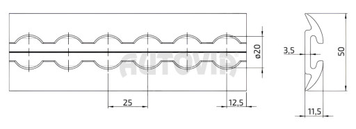 Kotevní lišta 5503 AirLine 50x12 mm, materiál al, délka 3000 mm č.2