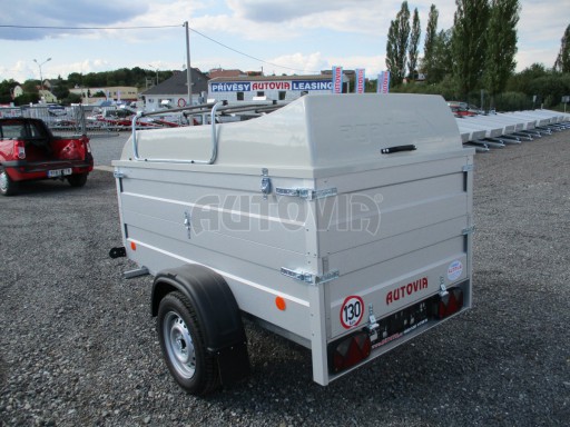 Přívěsný vozík za osobní auto s víkem HD 3 750kg 2,07x1,10/0,85 nástavba víko č.8