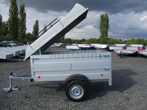Přívěsný vozík za osobní auto s víkem HD 3 750kg 2,07x1,10/0,85 nástavba víko č.12