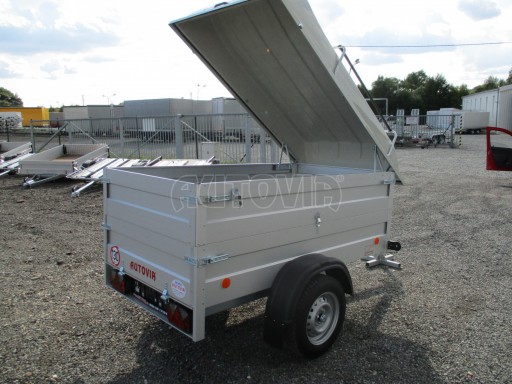 Přívěsný vozík za osobní auto s víkem HD 3 750kg 2,07x1,10/0,85 nástavba víko č.13