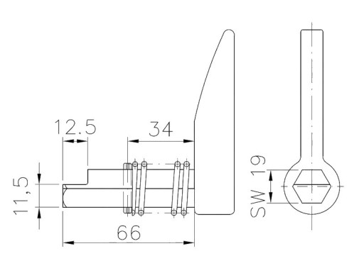 Západka šestihranná k automat. kolečku WW VK 60 č.2