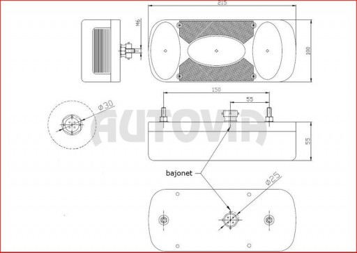 Svítilna Fristom MD-036 sdružená, L/P-BL/BR/KO/ML/RZ, baj5 č.2