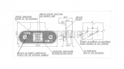 Svítilna boční obrysová LED WAS W47WW 12-24V Imola č.3