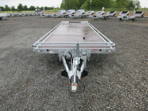 Nízkoložný hydraulicky sklopný přívěs  AD 3,5T B3 6,13x2,09 plato