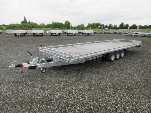 Nízkoložný hydraulicky sklopný přívěs  AD 3,5T B3 6,13x2,09 plato