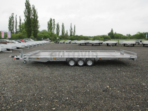 Nízkoložný hydraulicky sklopný přívěs  AD 3,5T B3 6,13x2,09 plato