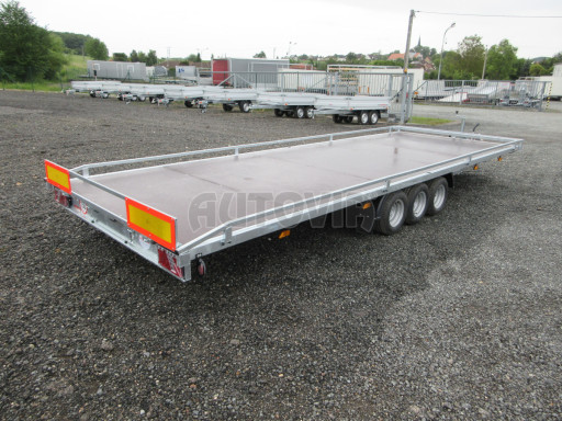 Nízkoložný hydraulicky sklopný přívěs  AD 3,5T B3 6,13x2,09 plato