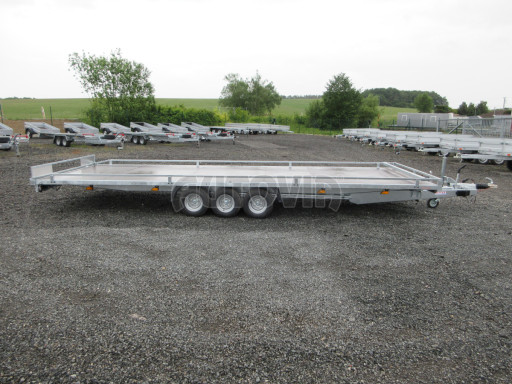 Nízkoložný hydraulicky sklopný přívěs  AD 3,5T B3 6,13x2,09 plato