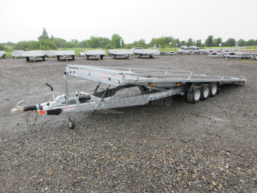 Nízkoložný hydraulicky sklopný přívěs  AD 3,5T B3 6,13x2,09 plato