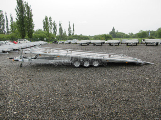 Nízkoložný hydraulicky sklopný přívěs  AD 3,5T B3 6,13x2,09 plato