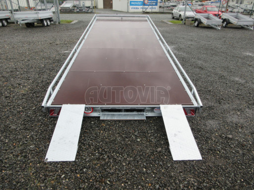 Nízkoložný hydraulicky sklopný přívěs  AD 3,5T B3 6,13x2,09 plato