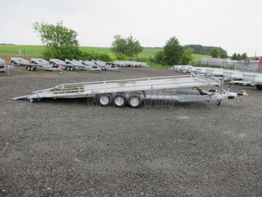 Nízkoložný hydraulicky sklopný přívěs  AD 3,5T B3 6,13x2,09 plato