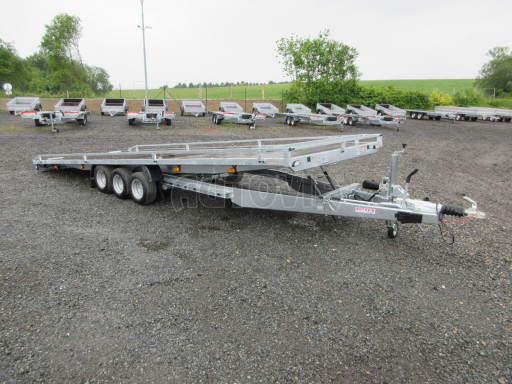 Nízkoložný hydraulicky sklopný přívěs  AD 3,5T B3 6,13x2,09 plato