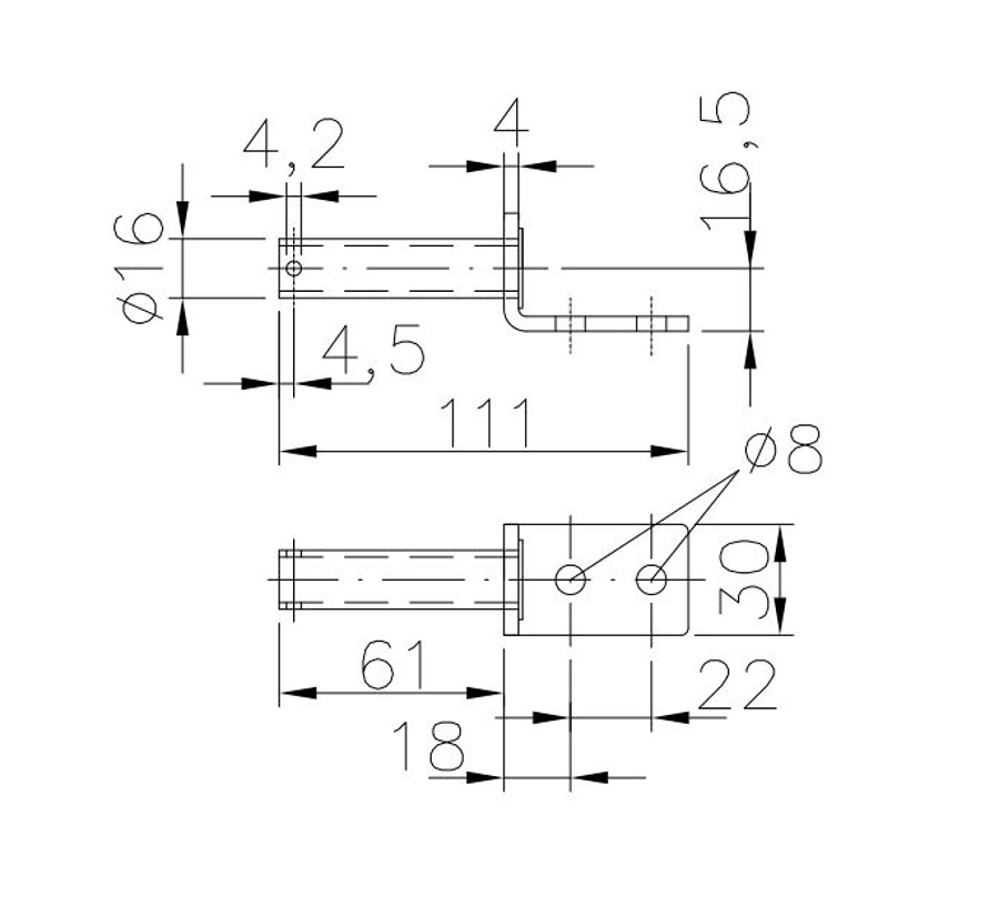 Čep pantu BSCHG 10-17-A (s dírou pro závlačku) č.2