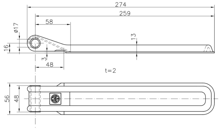 Pant bočnic WW BSCH 10-270 mm - horní díl č.2