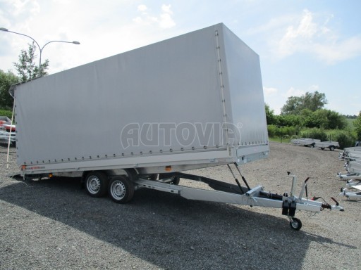 Sklopný přívěs AD 2,7T 5,17x2,09/2,00 s plachtou nájezdy