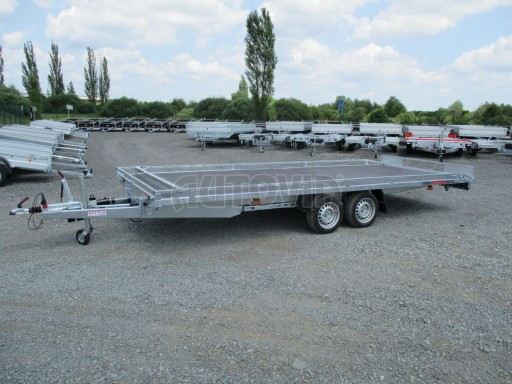 Hydraulicky sklopný přívěs pro přepravu aut AD  2,7T 5,17x2,09 plato