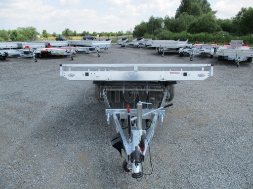 Hydraulicky sklopný přívěs pro přepravu aut AD  2,7T 5,17x2,09 plato