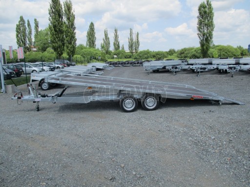 Hydraulicky sklopný přívěs pro přepravu aut AD  2,7T 5,17x2,09 plato