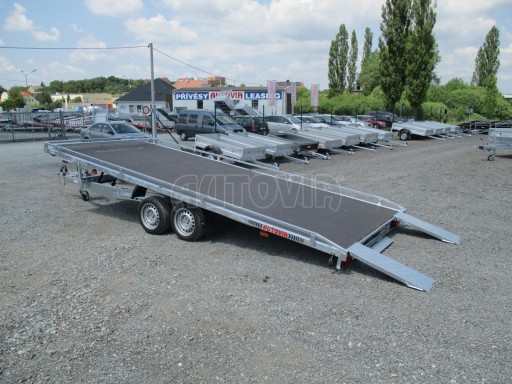 Hydraulicky sklopný přívěs pro přepravu aut AD  2,7T 5,17x2,09 plato