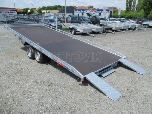 Hydraulicky sklopný přívěs pro přepravu aut AD  2,7T 5,17x2,09 plato