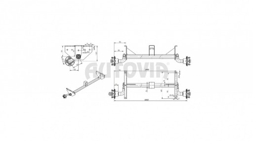 Náprava KNOTT VG7-L b-1480 c-1810 100X4 bez podpěry č.2