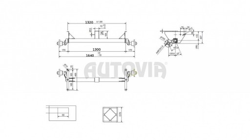Náprava Dora b-1320mm 100x4 č.2