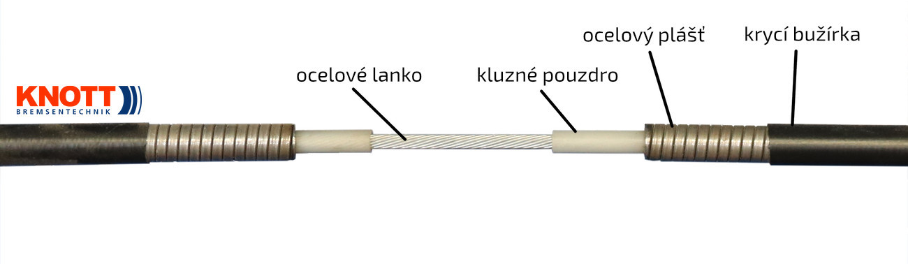 Lanovod brzdový KNOTT  730/940 mm, závit M8 č.3