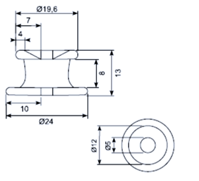 Napínací kolík (čep) k plachtě, plastový, 24x13 mm, nízký č.2